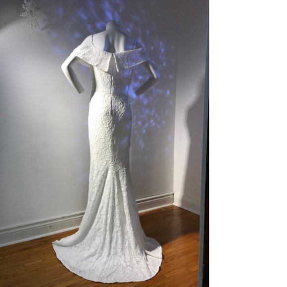 NWT Le Chateau Trumpet/Mermaid formal wedding bridal sheer mesh lace dress gown - Picture 2 of 7